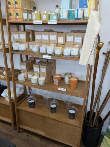 A wide range of scented candles at Bromyard & District Local History Society premises HOBS